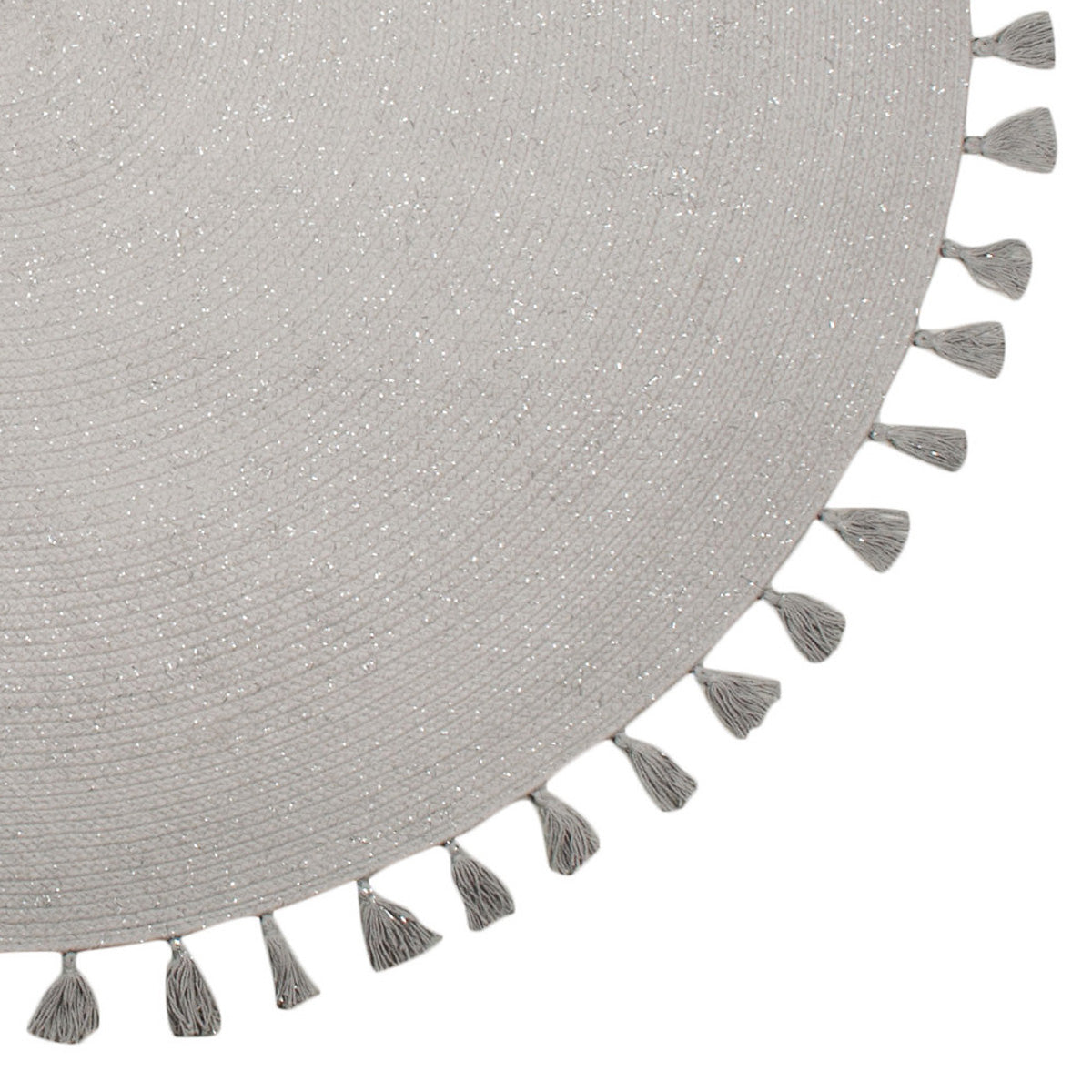 JOSEPHINE silver gray rug with tassels