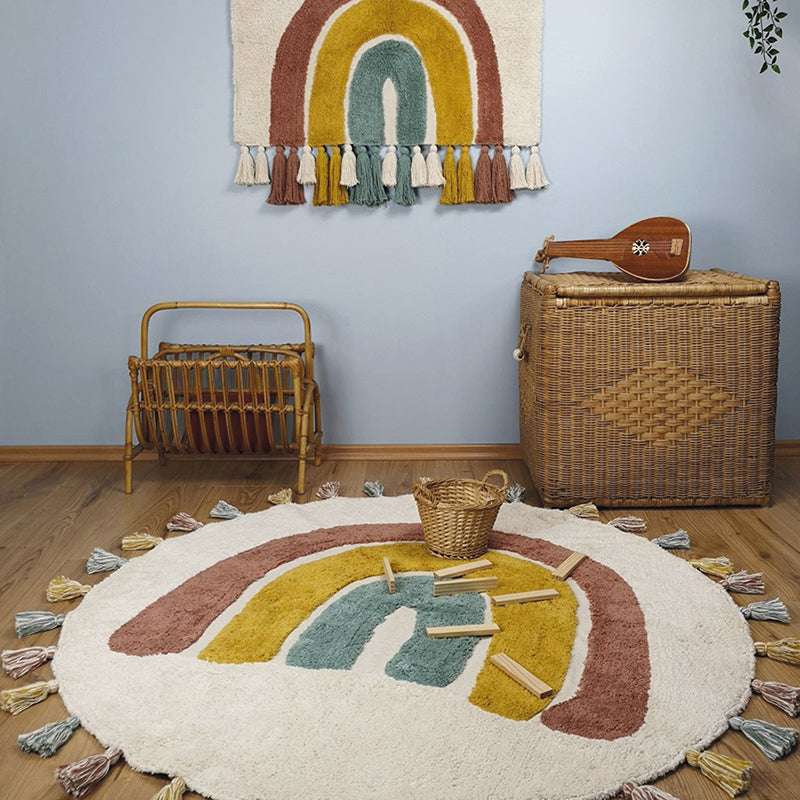 RAINBOW rainbow children's rug with tassels