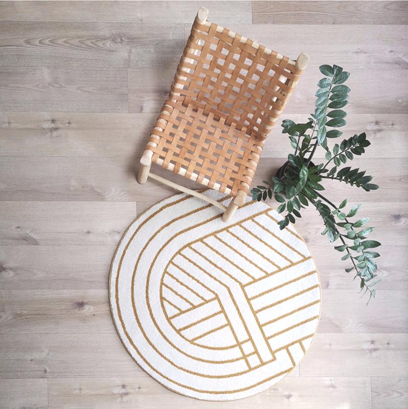 LUISA M geometric round rug