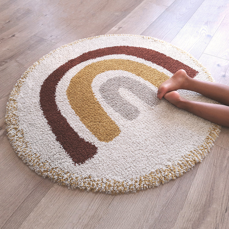 BOHEMIAN RAINBOW round children's rug with rainbow pattern