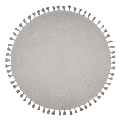 JOSEPHINE silver gray rug with tassels