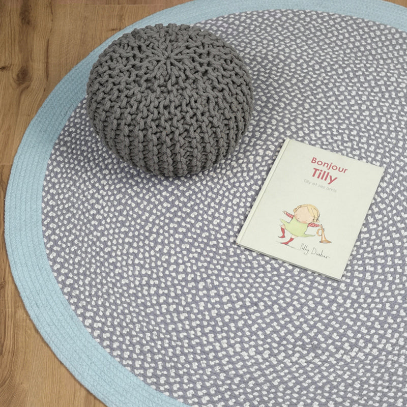 BRENDA BLUE gray & blue children's rug