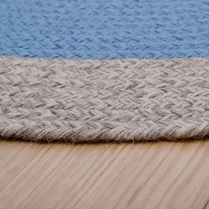 NOLAN BLUE braided wool children's rug