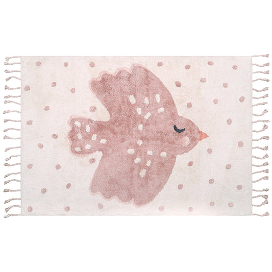 Birdy is a rectangular rug that represents a sleeping bird.