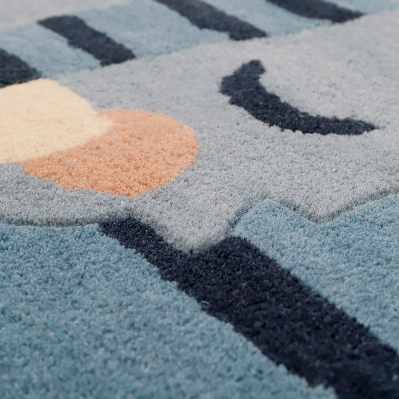 BLUE TIGGER original children's rug with tiger shape