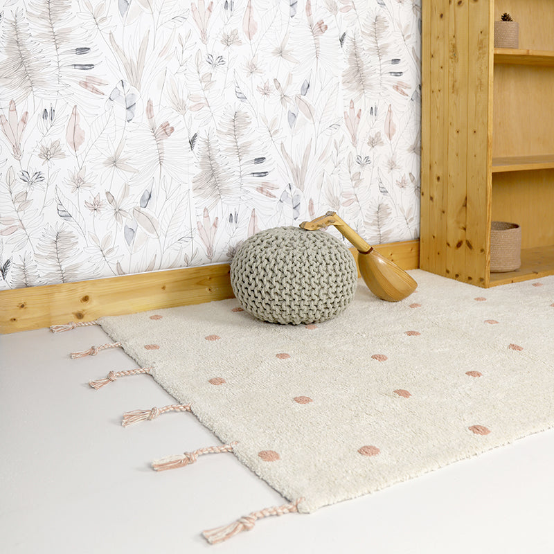 NÜMI Pink nude children's rug with dots