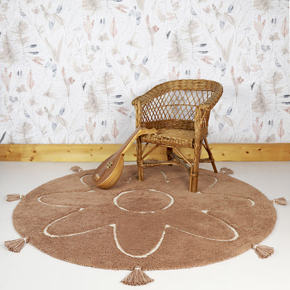 YVA bohemian children's rug with pompoms