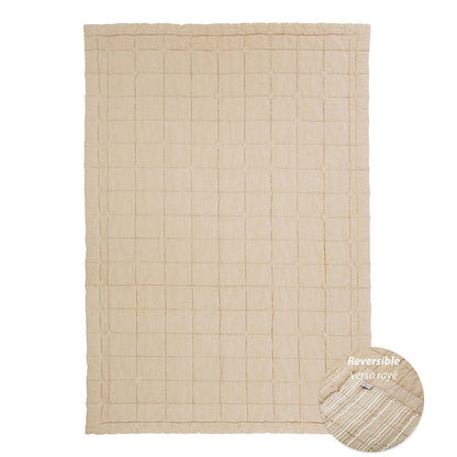 Anna is a rectangular mat available in two sizes and three colors. This one is caramel and its size is ≈ 3’ 3’ x 4’ 7’’