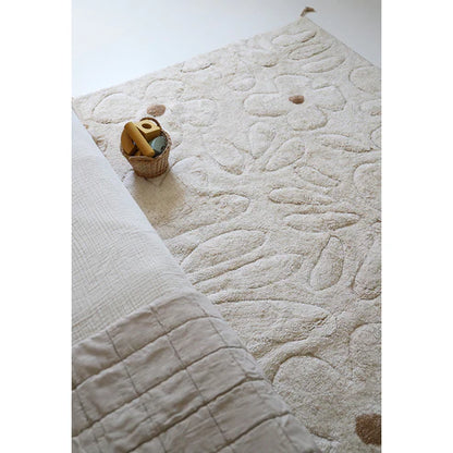 GENTLE FLORA Children's bedroom carpet in washable cotton with flowers