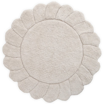 GABRIELLE Round washable cotton children's bedroom rug with ‘petals’ finish