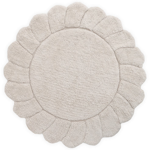 GABRIELLE Round washable cotton children's bedroom rug with ‘petals’ finish