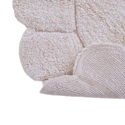 GABRIELLE Round washable cotton children's bedroom rug with ‘petals’ finish
