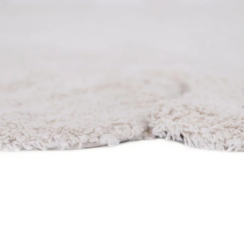 GABRIELLE Round washable cotton children's bedroom rug with ‘petals’ finish