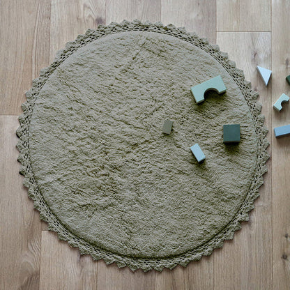 PERLA Olive crochet finish rug