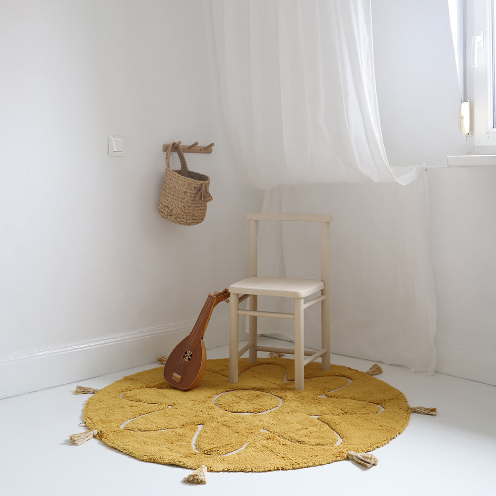 YVA Mango bohemian children's rug with pompoms
