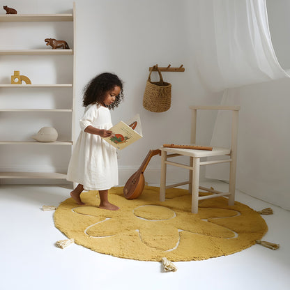 YVA Mango bohemian children's rug with pompoms