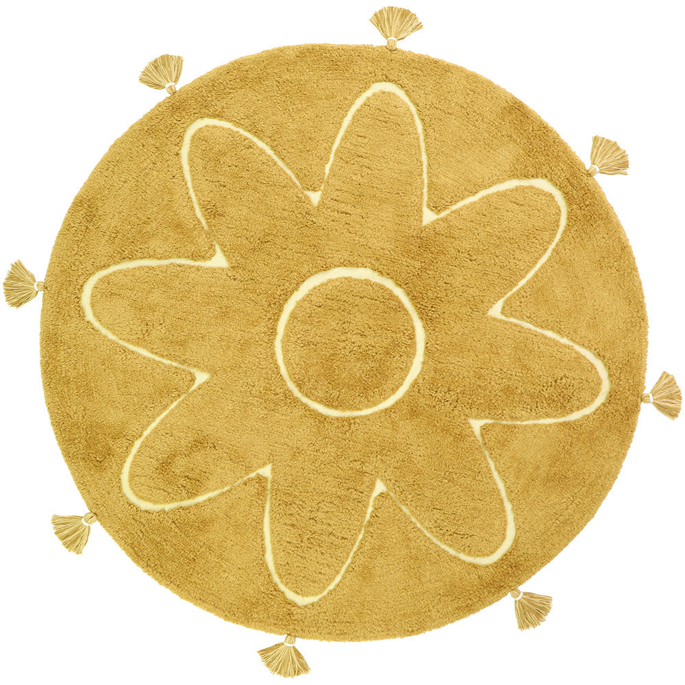 YVA Mango bohemian children's rug with pompoms